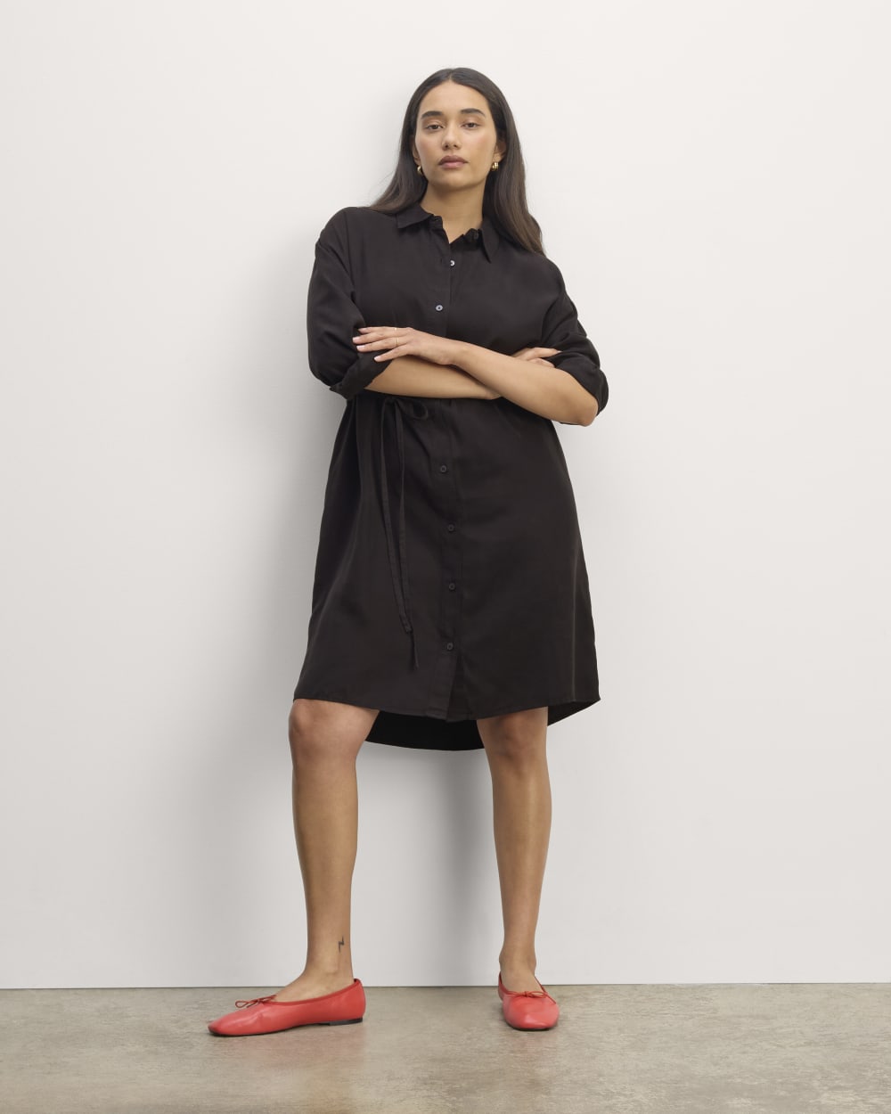 The Must-Have Shirtdress in Butterlite | Black Everlane The Must-Have Shirtdress in Butterlite | Black Everlane