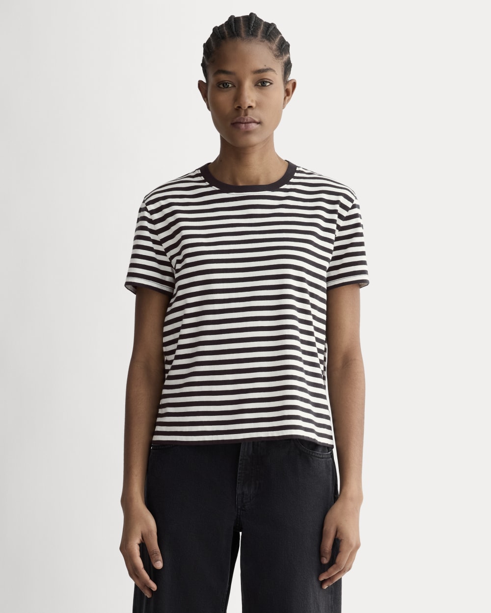 argueorganic cotton hemp border t ブラック argueorganic cotton hemp border t ブラック Black Hemp Stretch