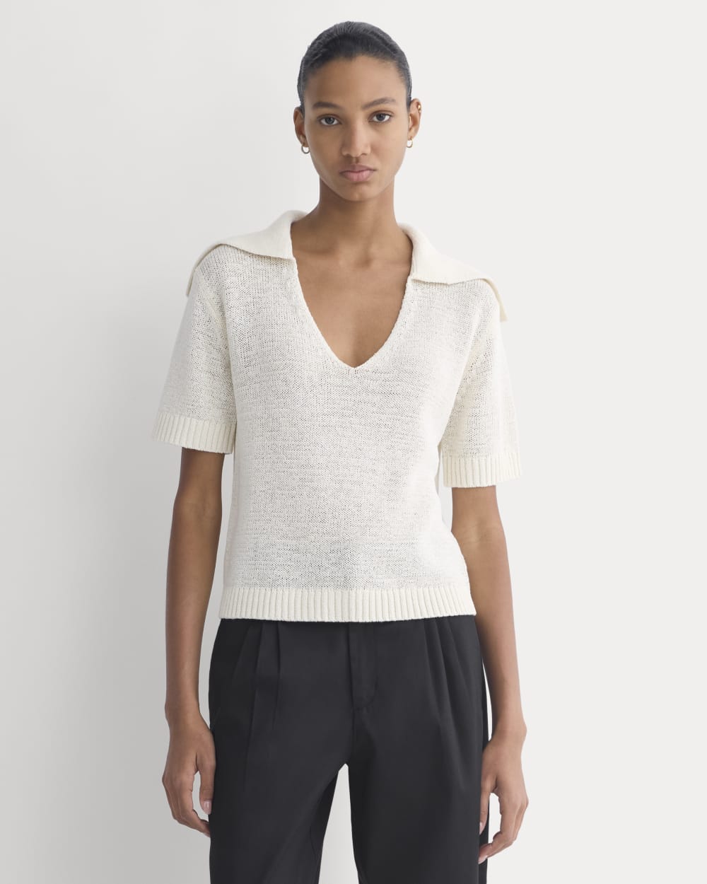 womens-open-collar-polo-bone | primary