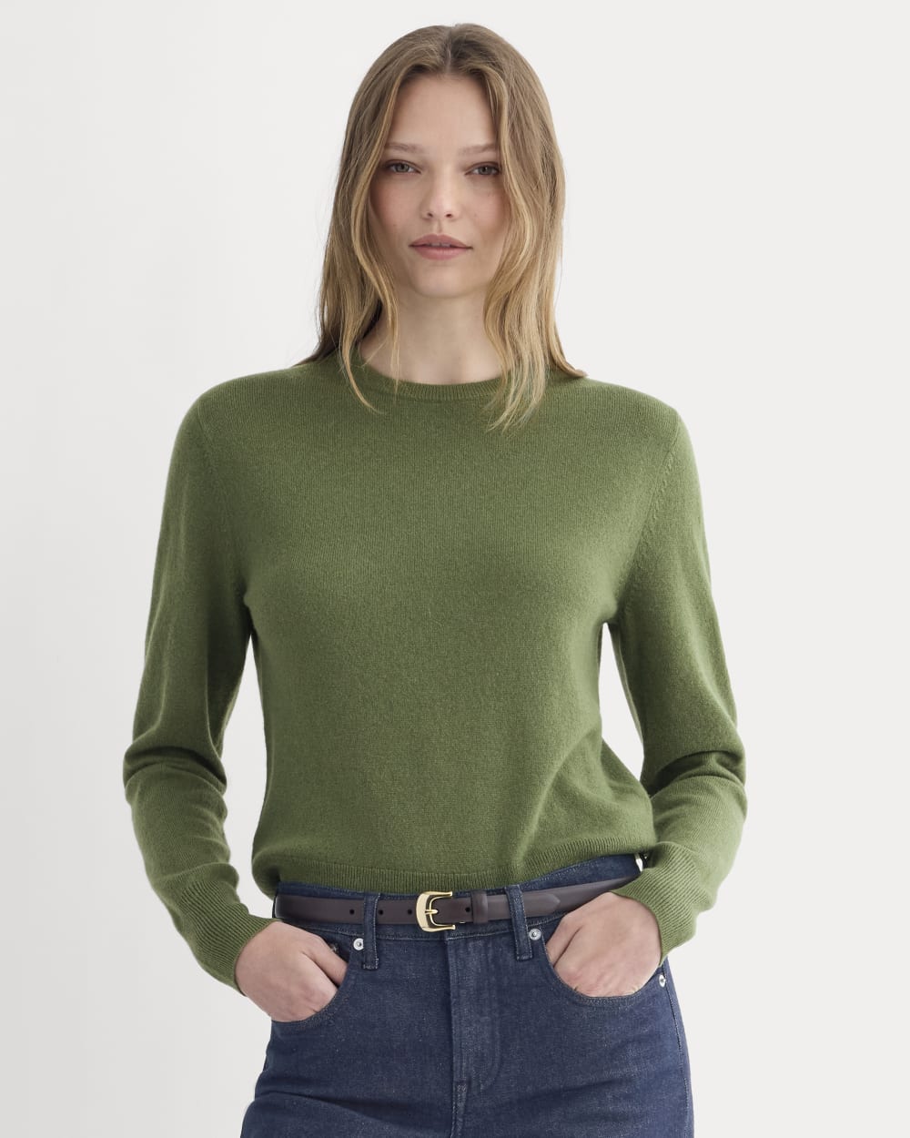 Cashmere Slim Crew Sweater Forest Green – Everlane