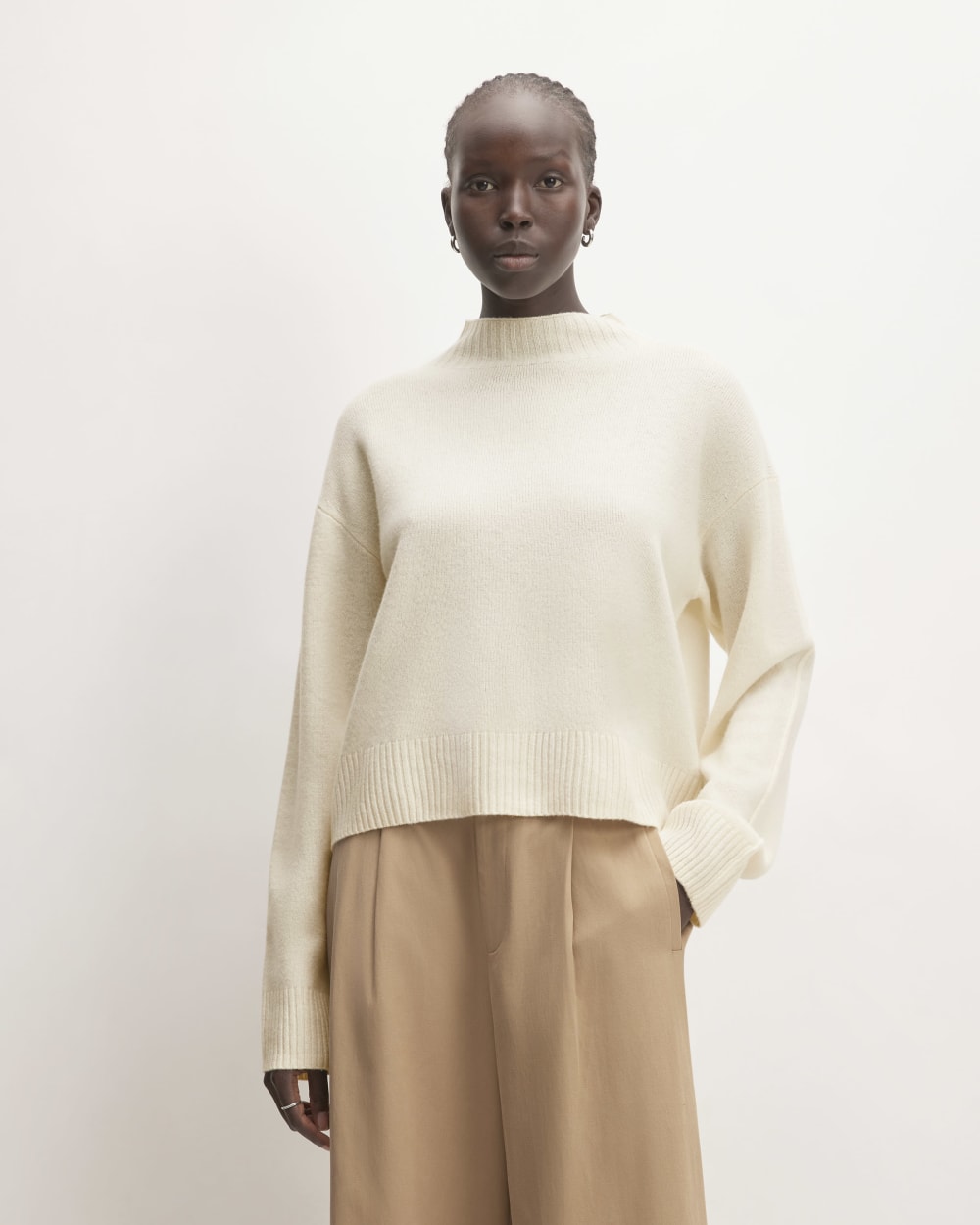 The Good Merino Wool Mockneck Sweater | Bone – Everlane