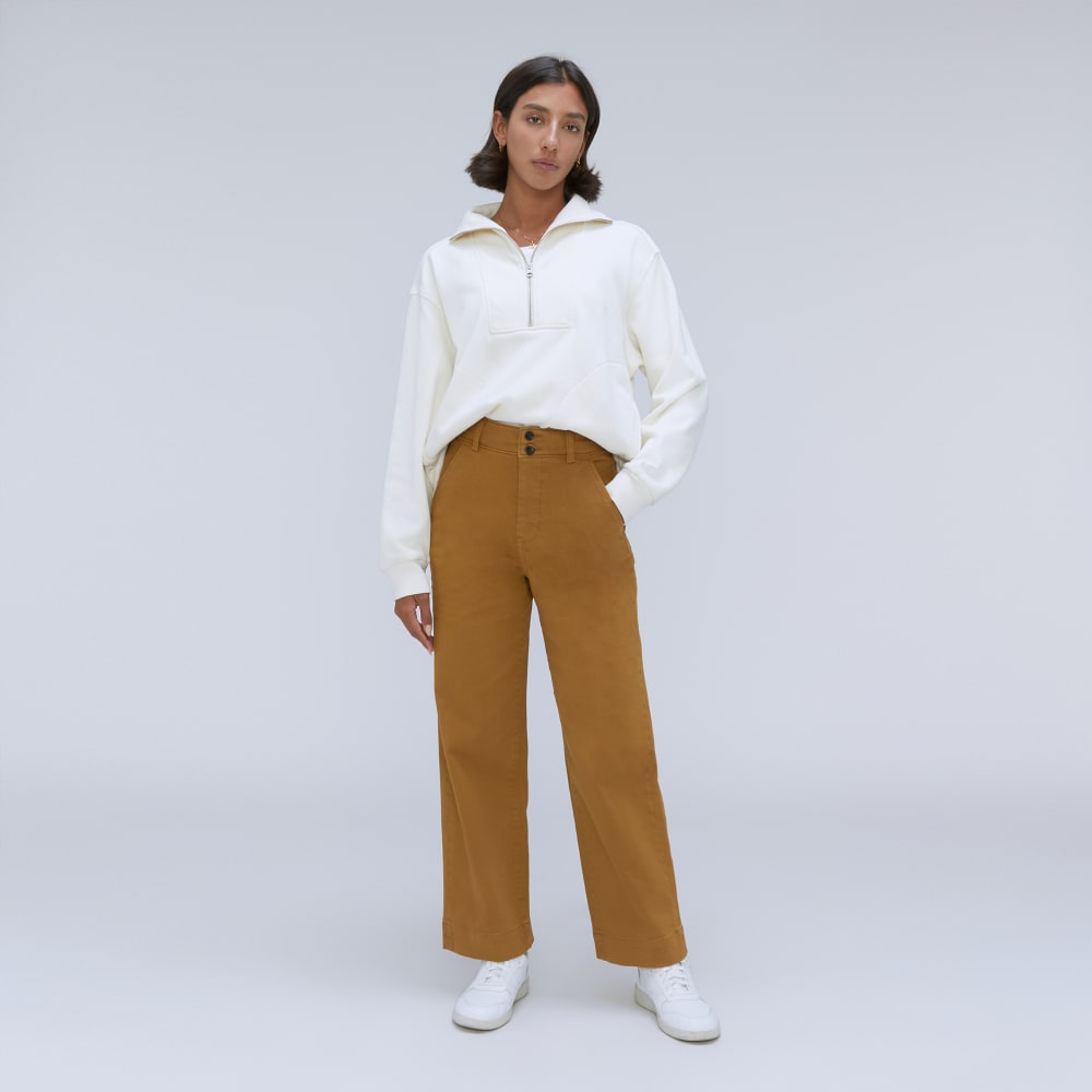 The Organic Wide-Leg Pant Tapenade – Everlane