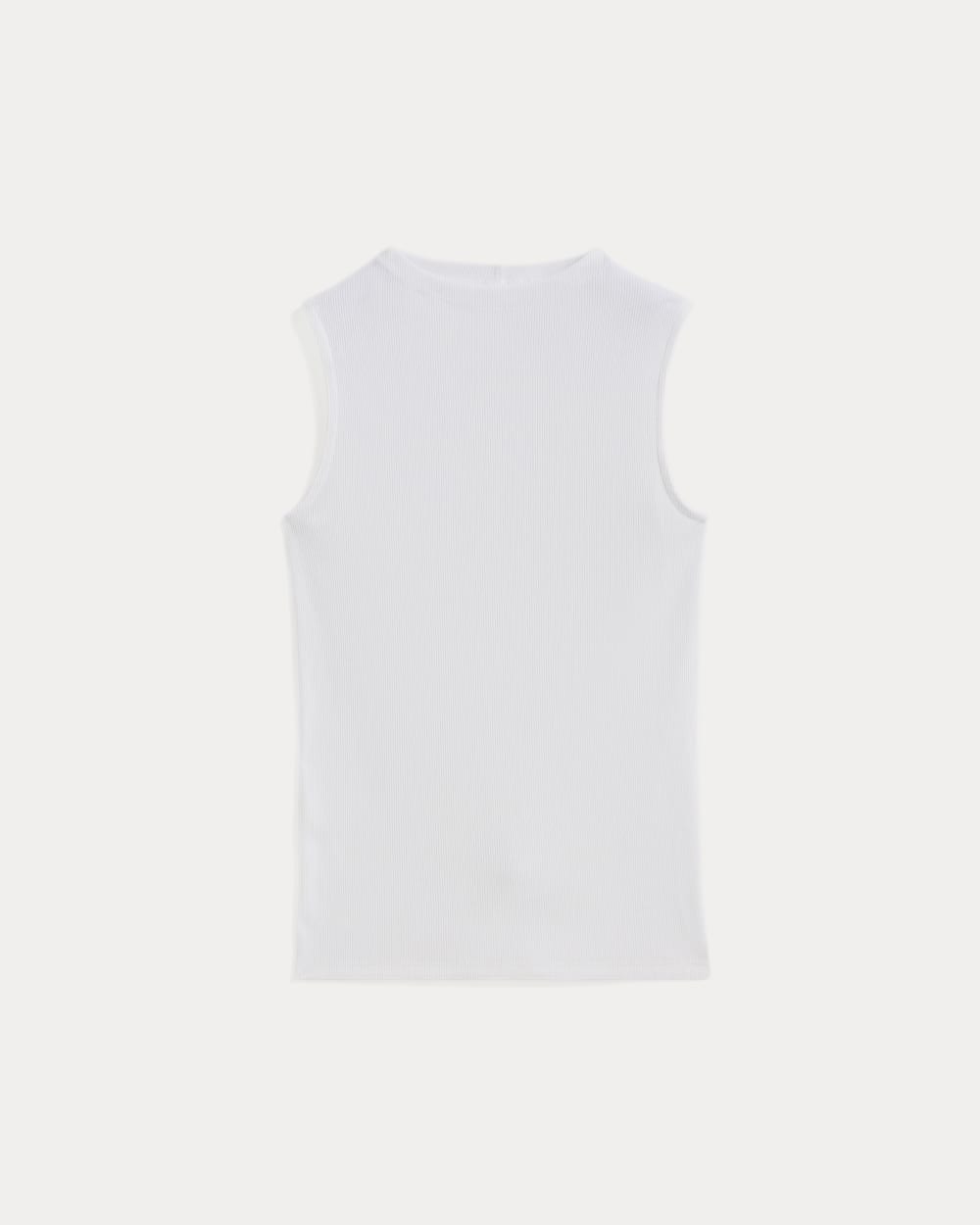 womens-supima-micro-rib-funnel-neck-tank-white | alt