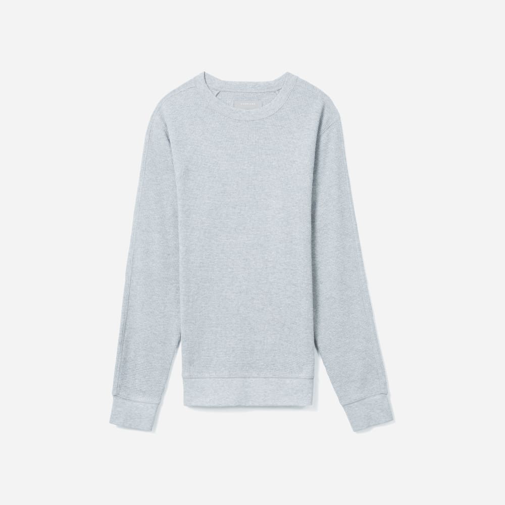 The Waffle Long-Sleeve Crew Tee | Heathered Light Grey – Everlane