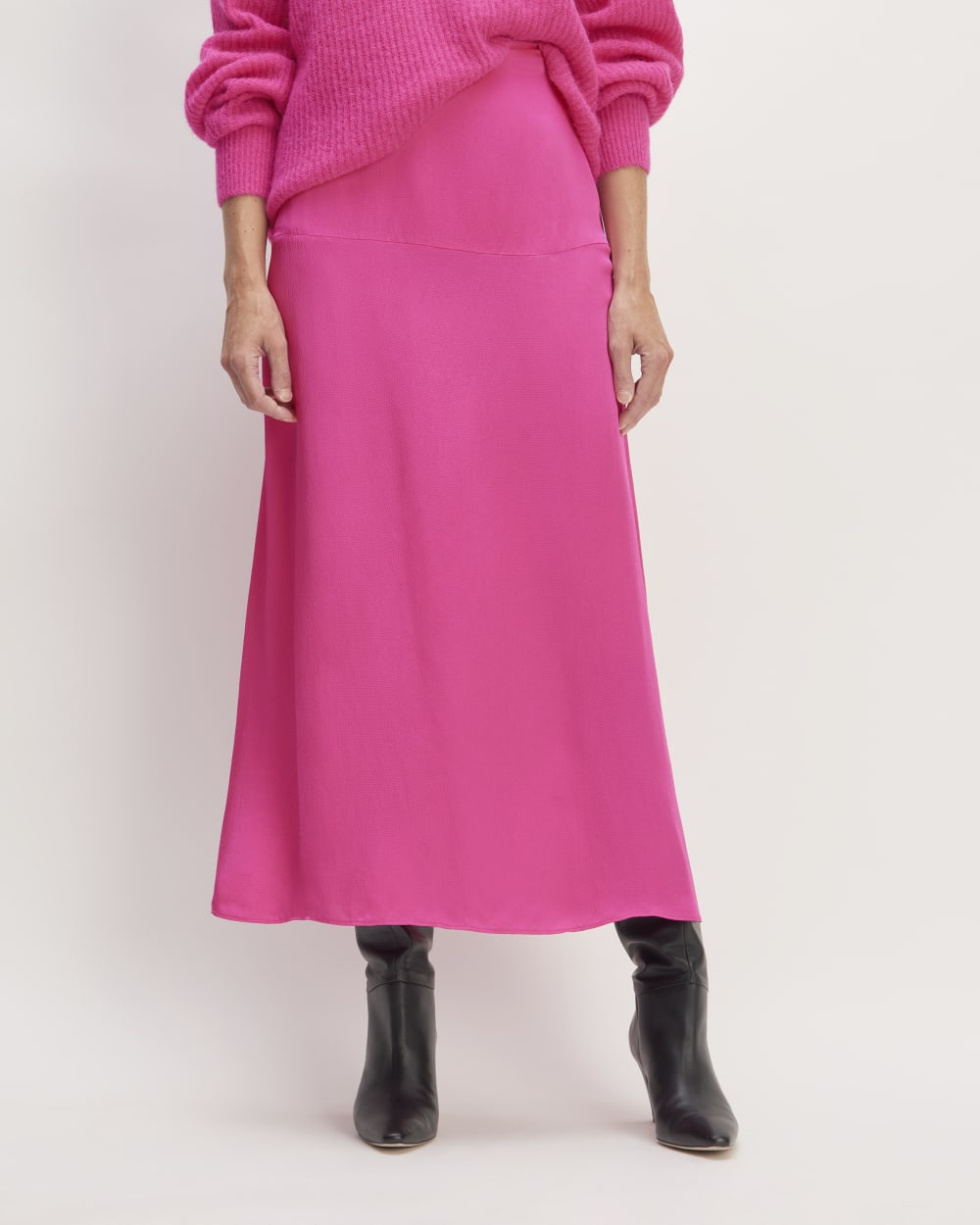 womens-hammered-satin-slip-skirt-fuschia-pink
