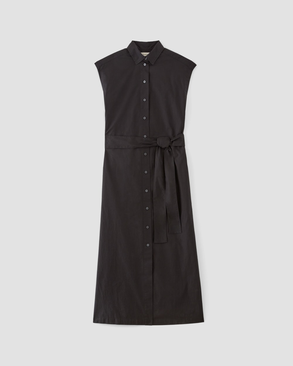 womens-supima-cotton-ss-shirt-dress-black | alt
