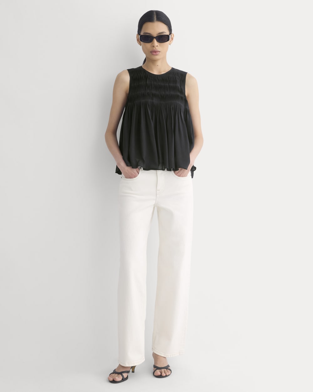womens-twisted-pleat-tank-silk-georgette-black