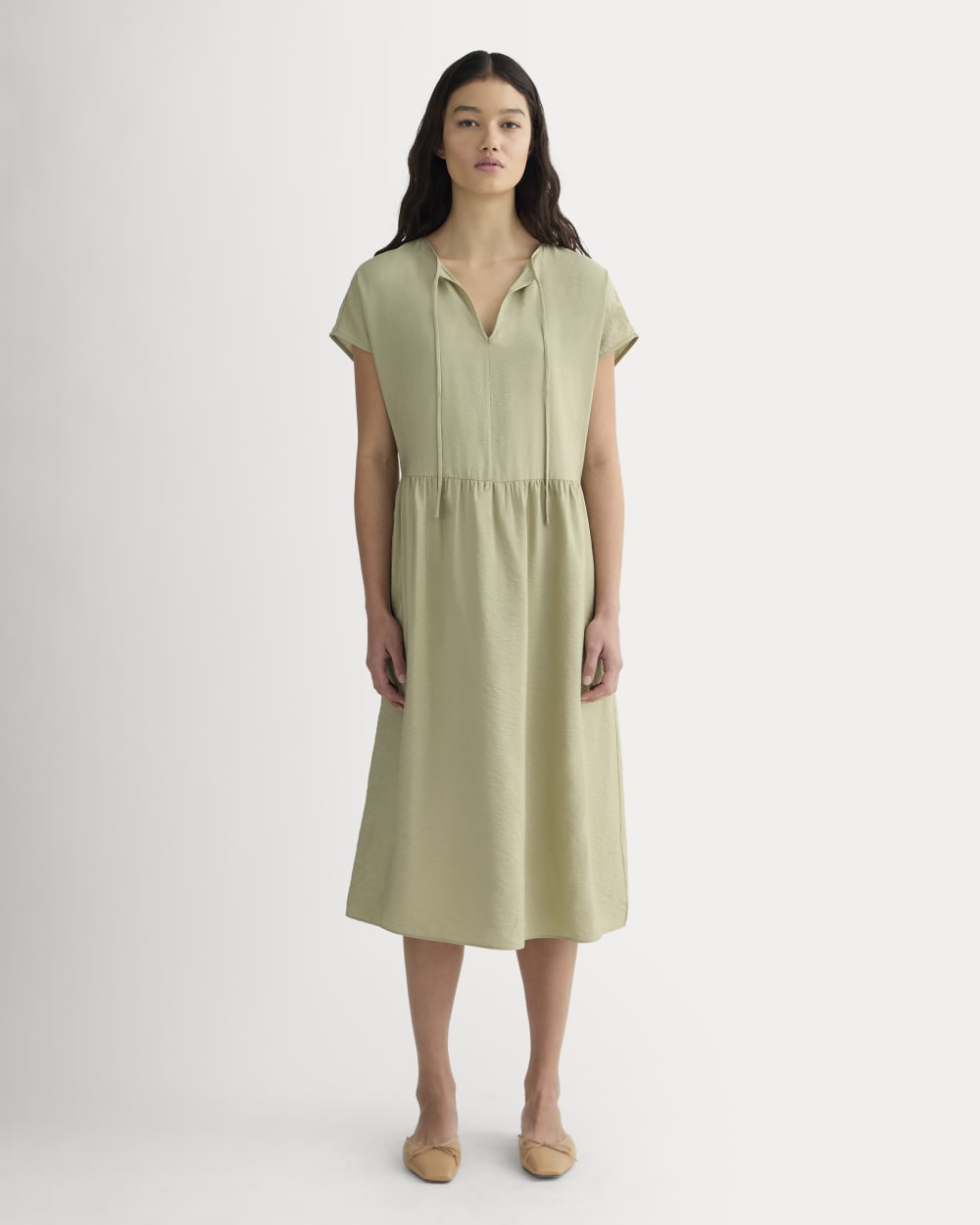 The Midi Dress in SoftLuxe | Eucalyptus Everlane The Midi Dress in SoftLuxe | Eucalyptus Everlane