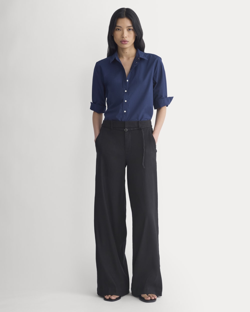 womens-cuff-shirt-lightweight-cotton-navy