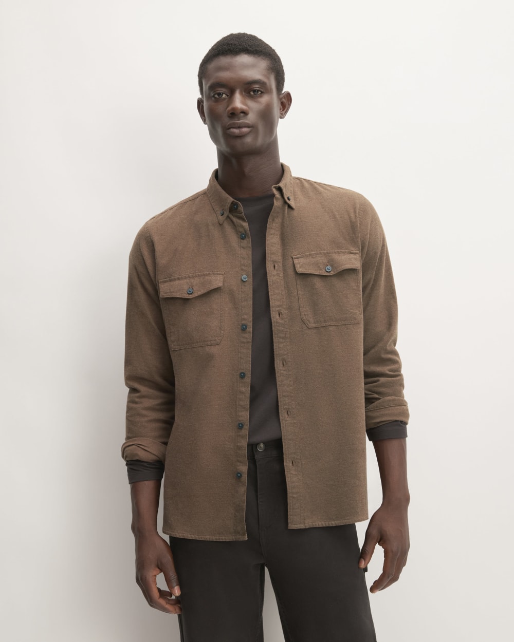 The Brushed Flannel Shirt | Heathered Cocoa Brown Everlane The Brushed Flannel Shirt | Heathered Cocoa Brown Everlane