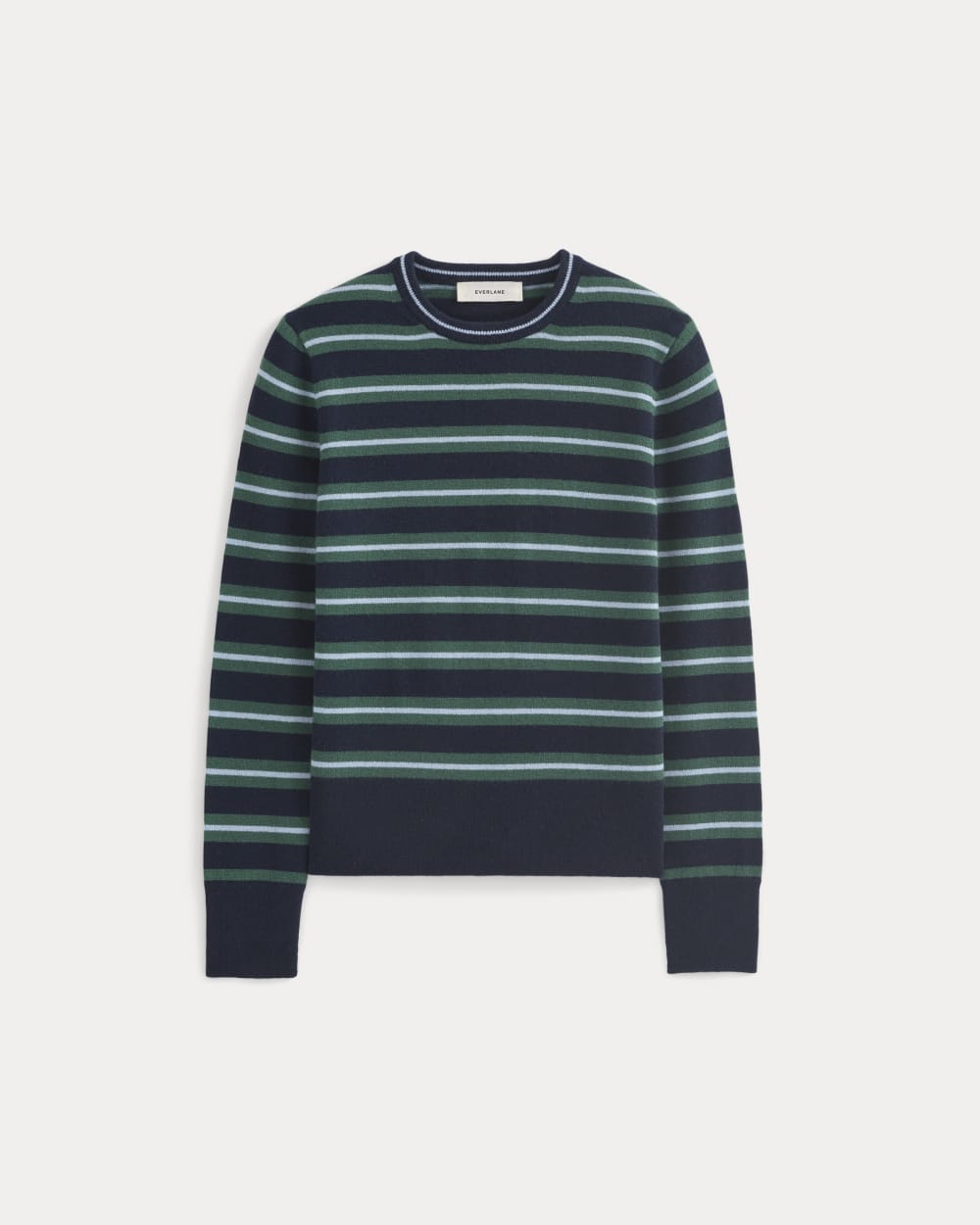 womens-cashmere-slim-crew-sweater-green-blue | alt