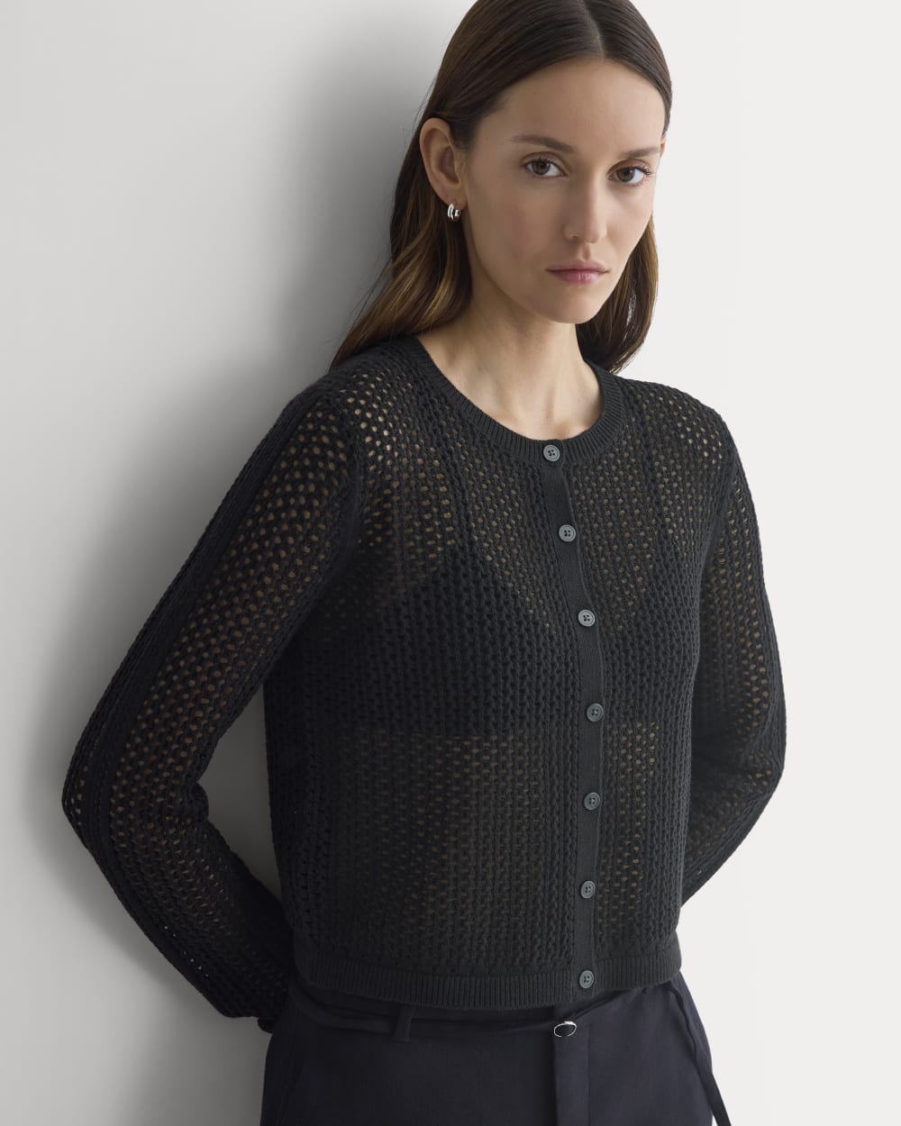 Lace-Knit Cardigan | Black – Everlane