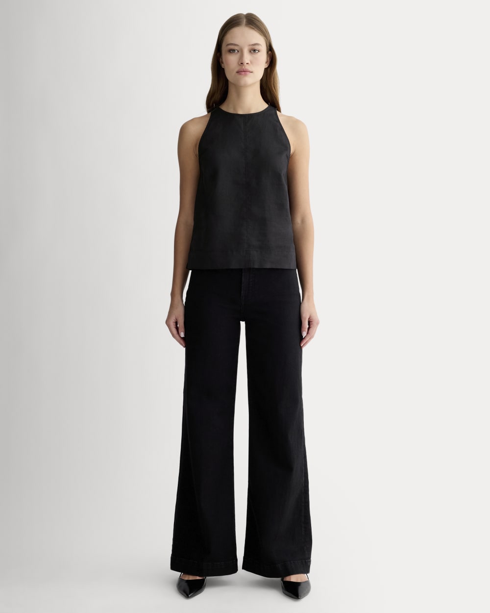 womens-linen-high-neck-tank-black