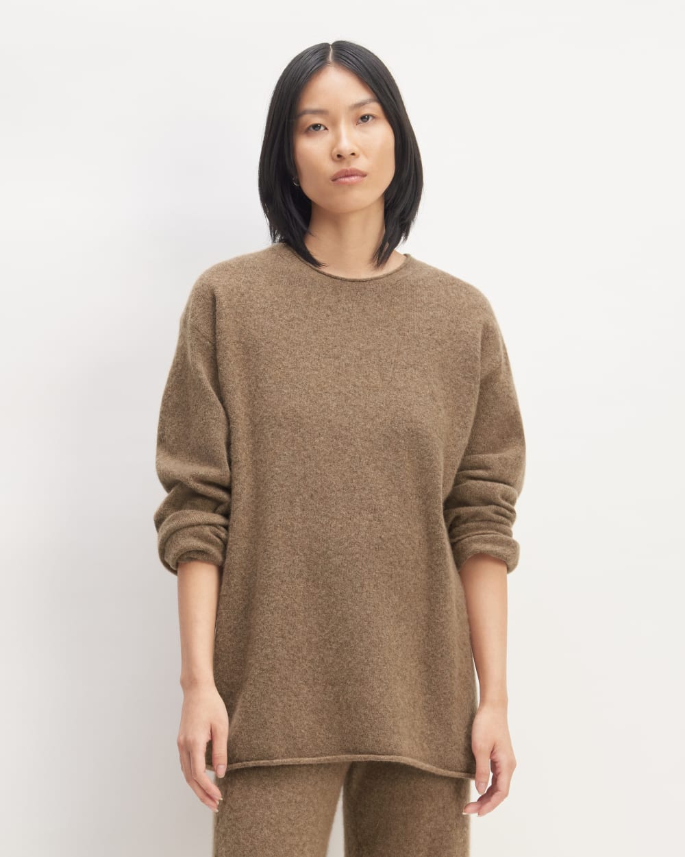womens-cozy-stretch-crew-heathered-toasted-coconut | primary