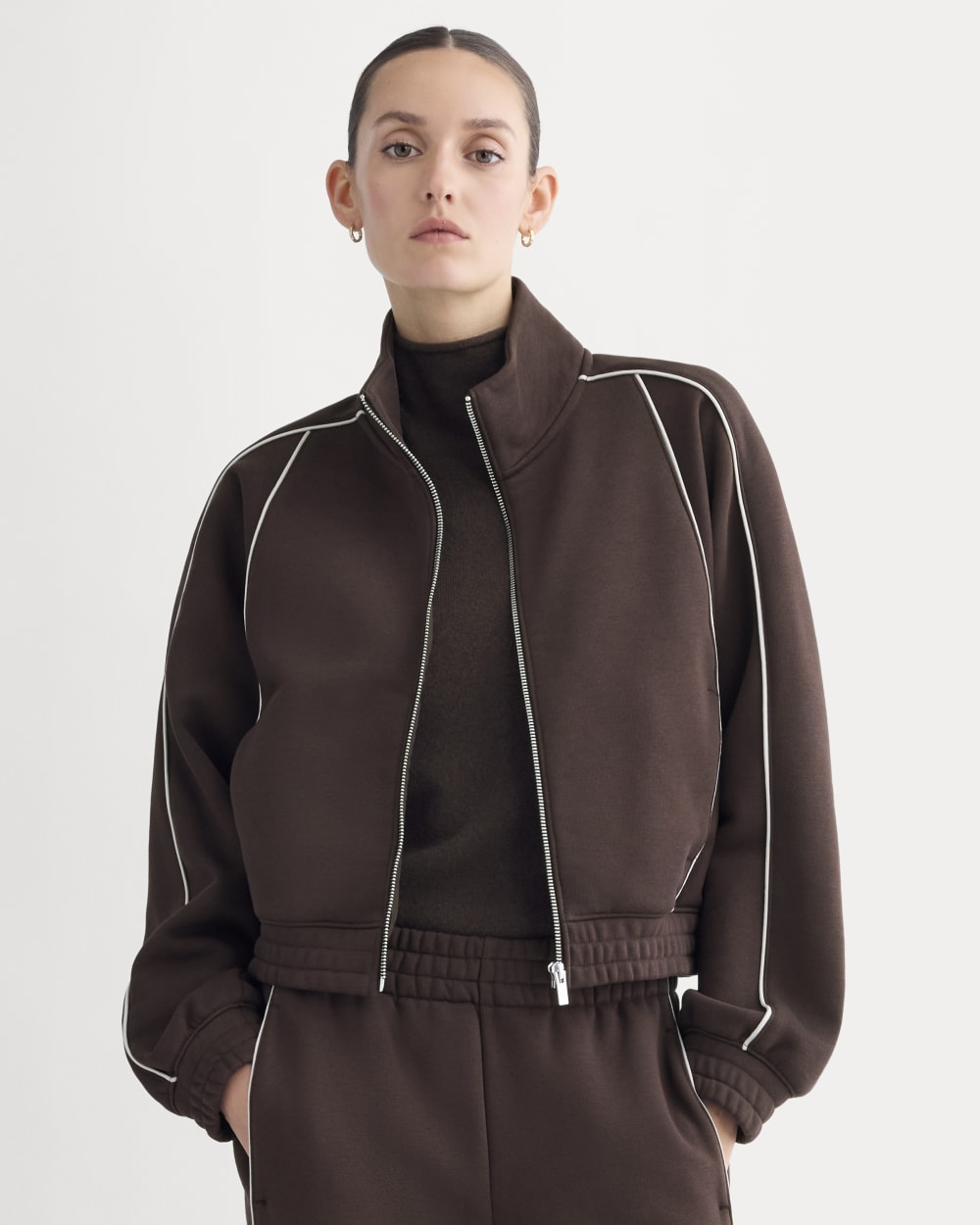 womens-luxe-fleece-track-jacket-dark-chocolate | primary