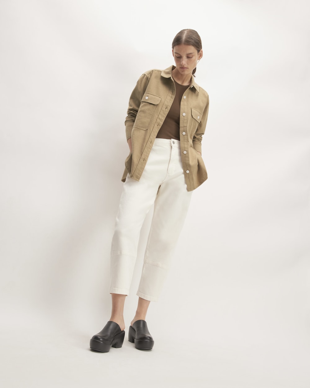 womens-cotton-flannel-shirt-heathered-dark-khaki