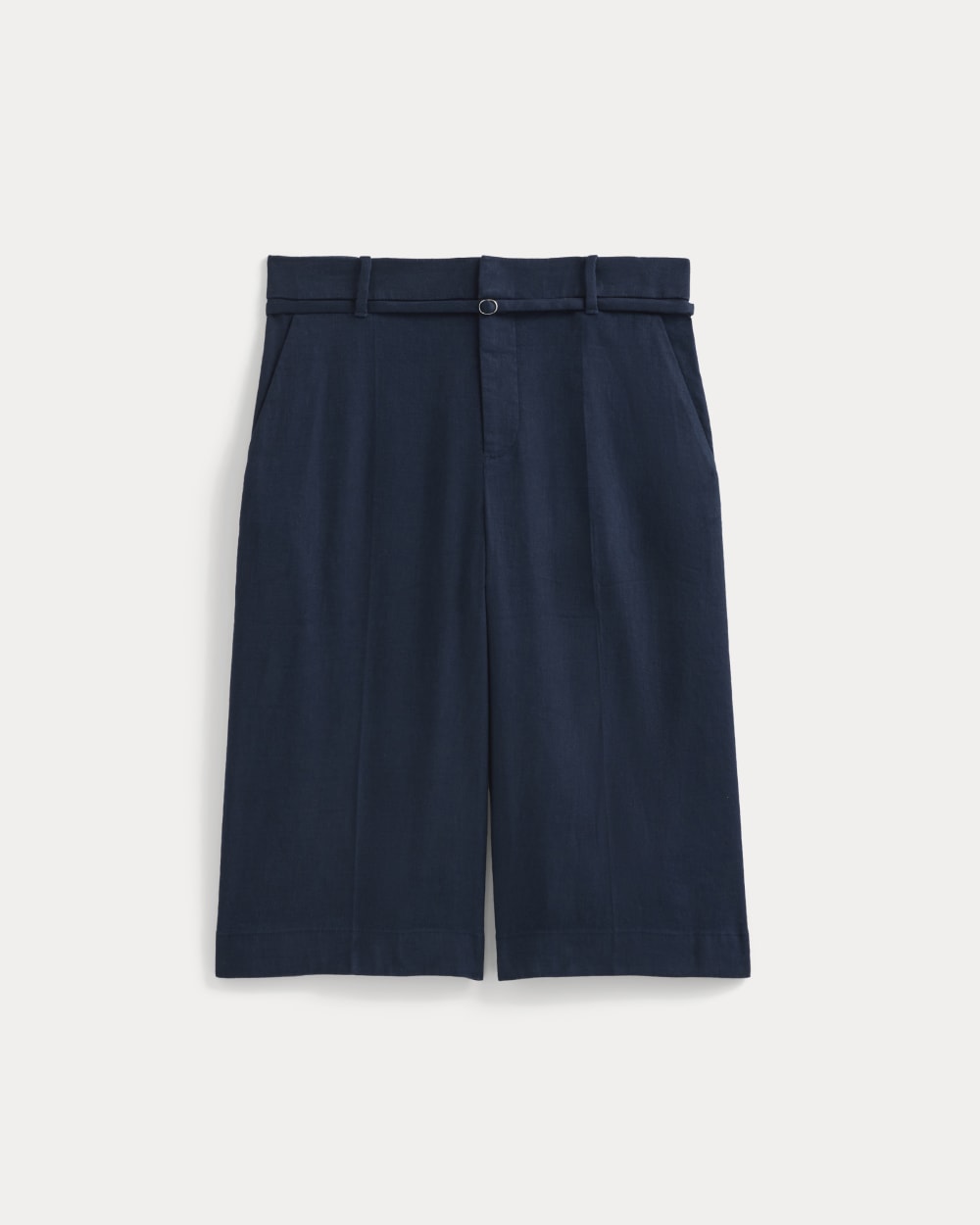 womens-long-tailored-short-stretch-linen-navy | alt