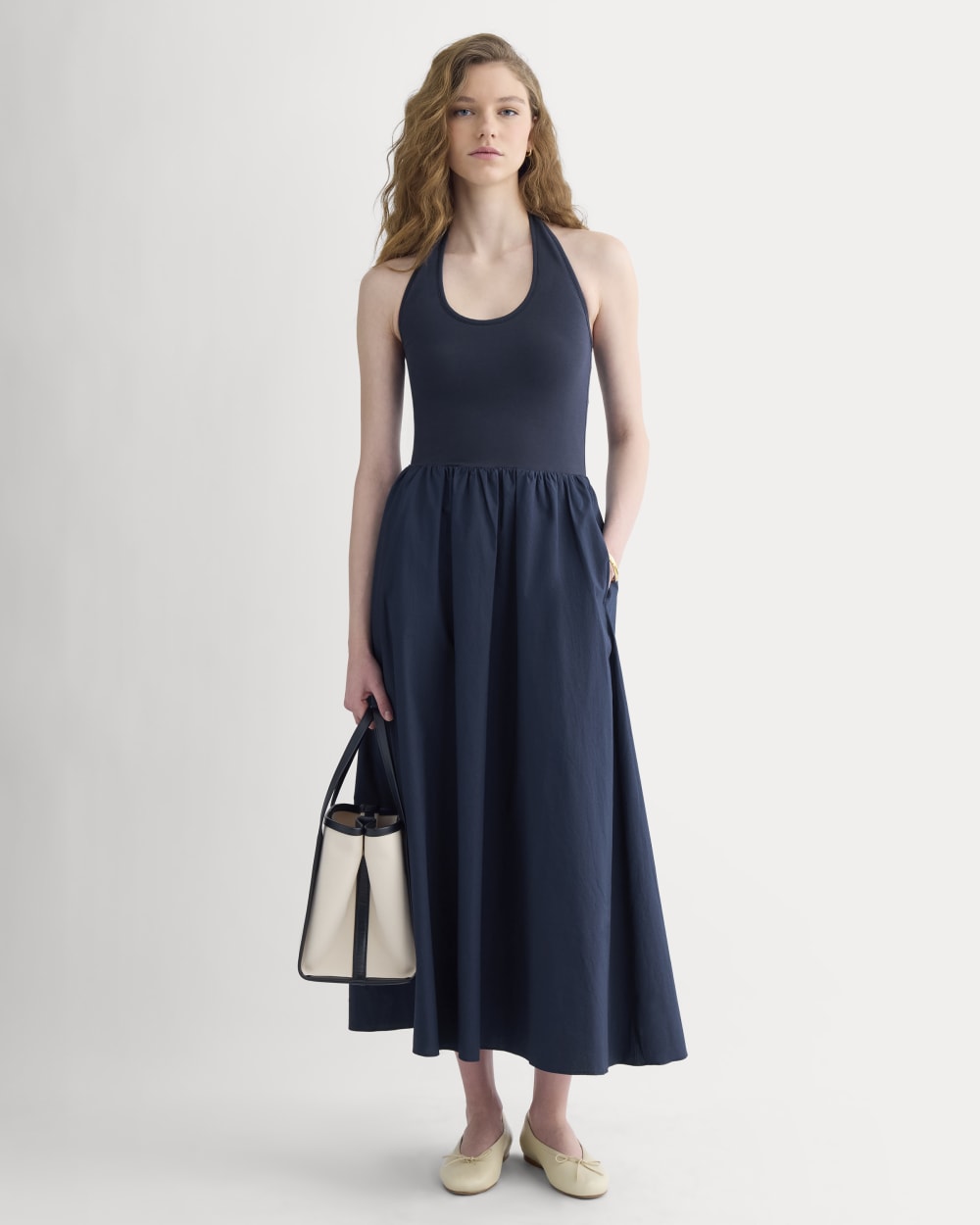 Everlane Halter Dress, Ultrasoft Cotton, Navy, Size XXL Everlane Halter Dress, Ultrasoft Cotton, Navy, Size XXL
