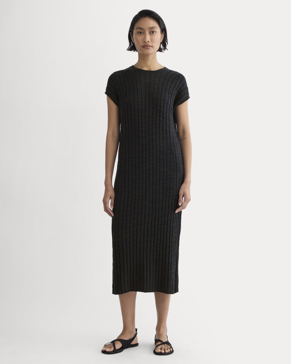 The Column Dress in Cotton Linen | Black The Column Dress in Cotton Linen | Black