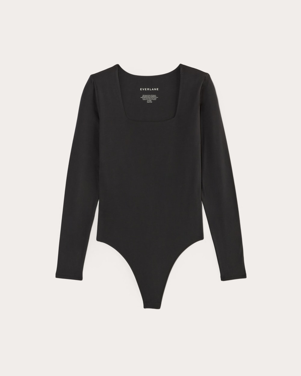 womens-long-sleeve-square-bodysuit-thong-black | alt