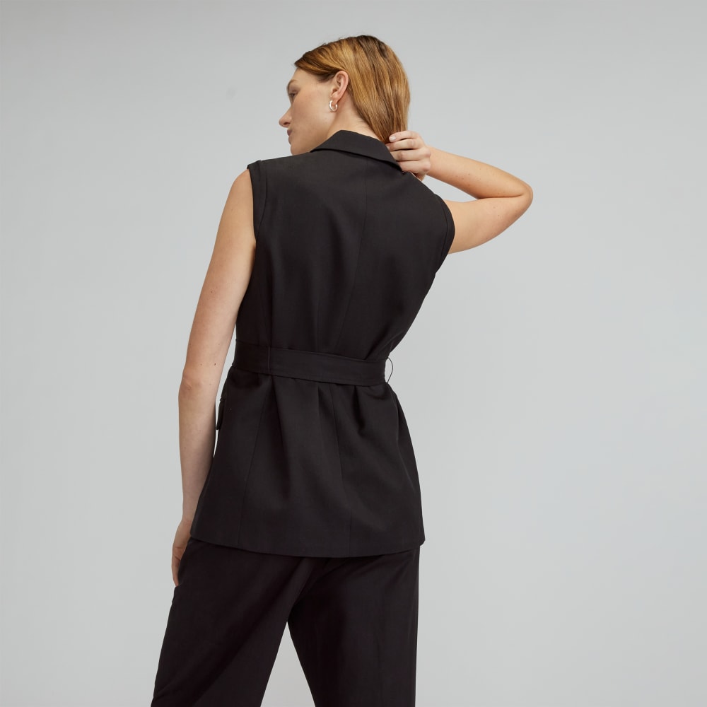 womens-tencel-sleeveless-blazer-black