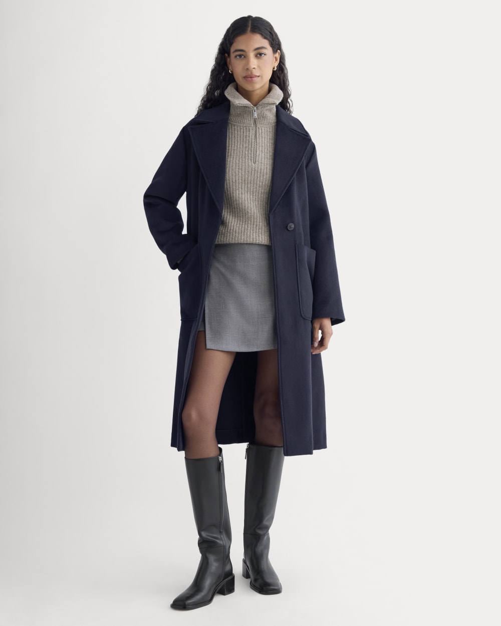 ReWool Belted Blanket Coat | Deep Navy – Everlane