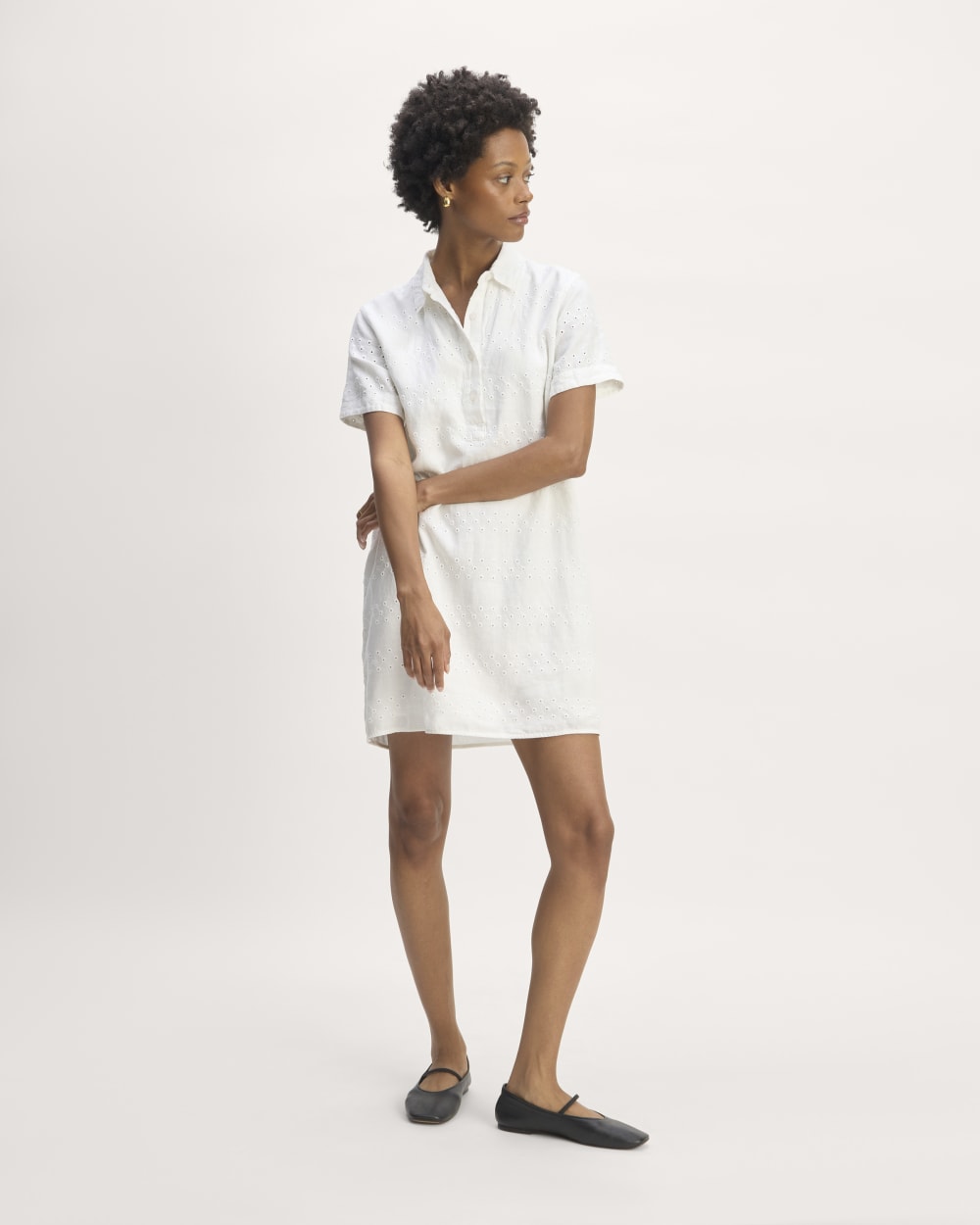 The Linen Eyelet Shirtdress | White Eyelet – Everlane