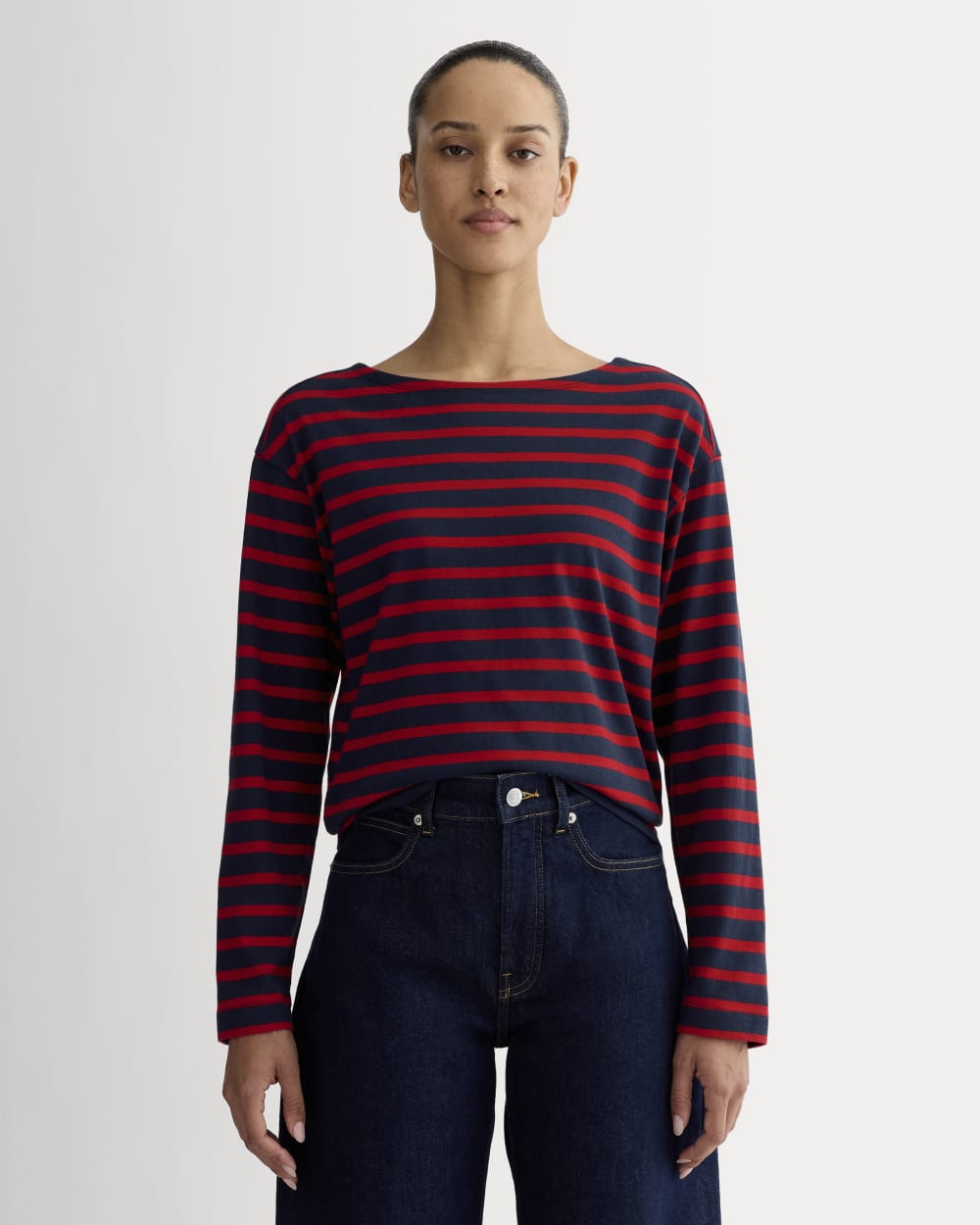 The Mariner Tee Navy Classic Red – Everlane - Main Image
