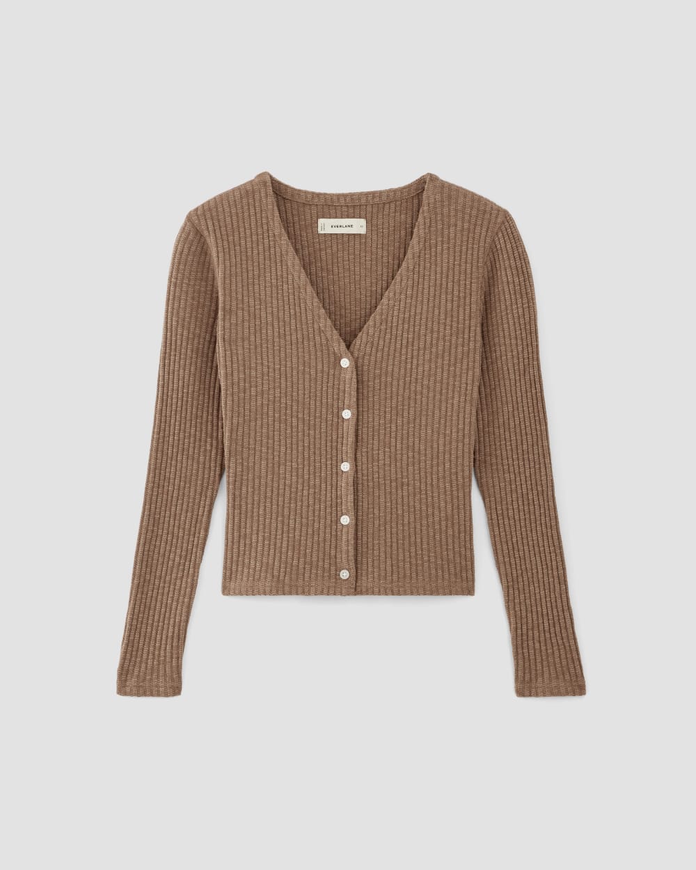 womens-rib-knit-organic-cotton-cardigan-cocoa-brown | alt