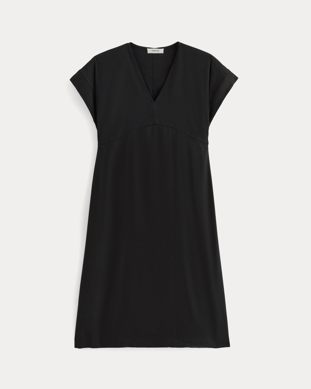 womens-tie-back-dress-stretch-linen-black | alt