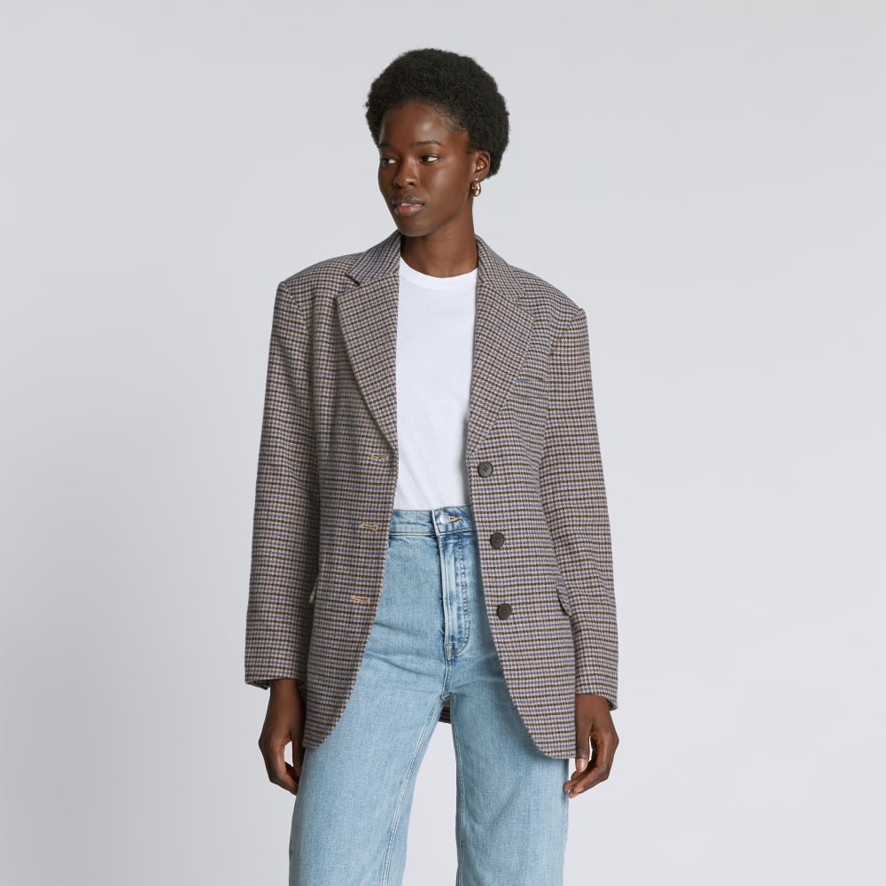 womens-oversized-rewool-blazer-blue-brown-houndstooth | primary