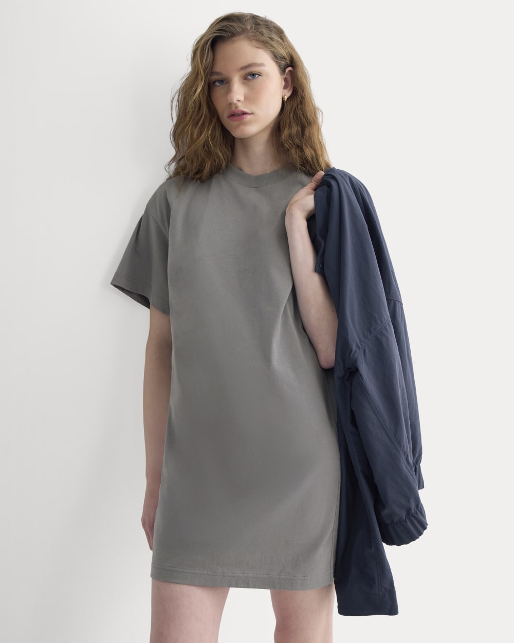 Everlane Weekend Tshirt Mini Dress In Charcoal Grey, Size Medium, Cotton Everlane Weekend Tshirt Mini Dress In Charcoal Grey, Size Medium, Cotton