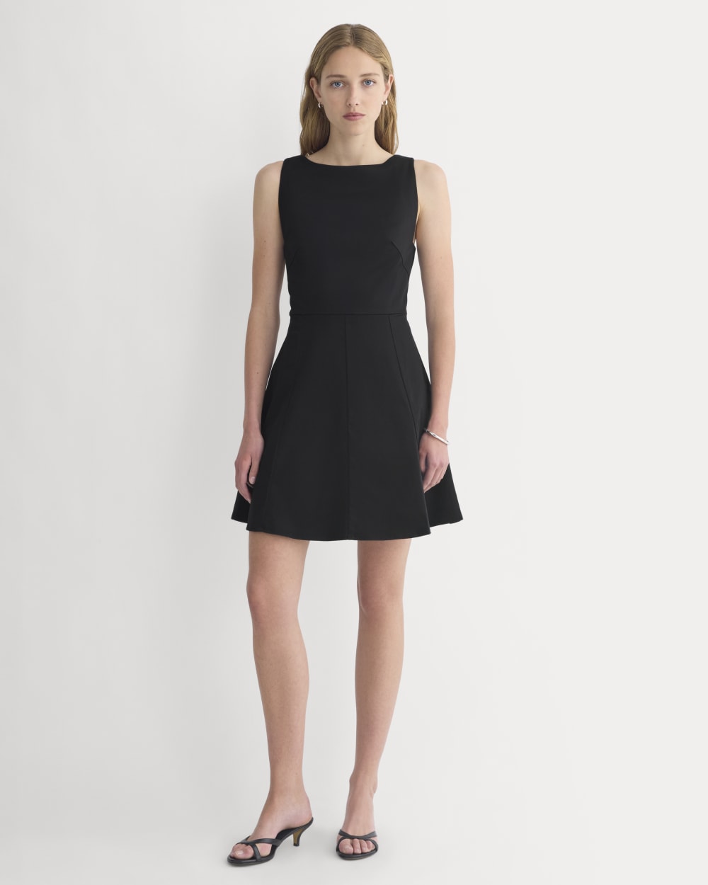Seamed Open-Back Mini Dress