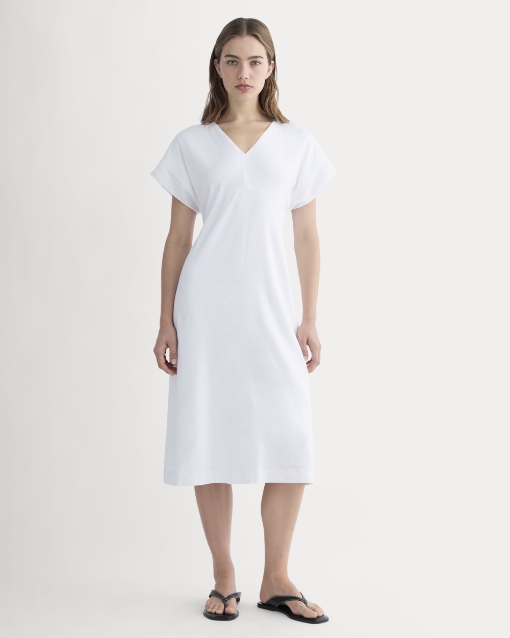 womens-tie-back-dress-stretch-linen-white | primary