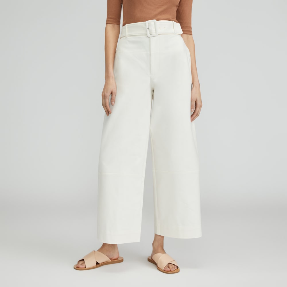 womens-structured-cotton-belted-pant-bone | primary