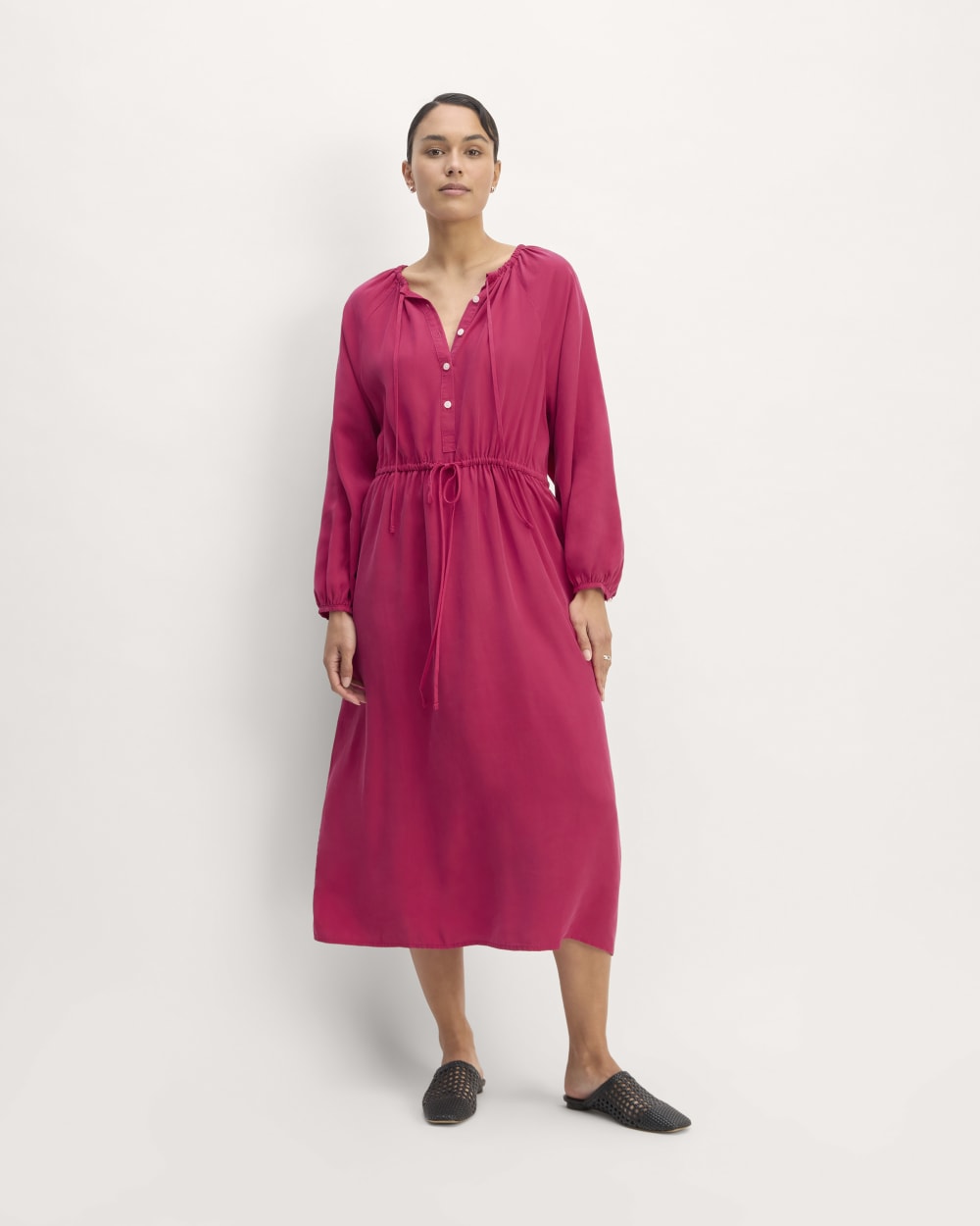 The TENCEL Gathered Maxi Dress | Red Currant Everlane The TENCEL Gathered Maxi Dress | Red Currant Everlane