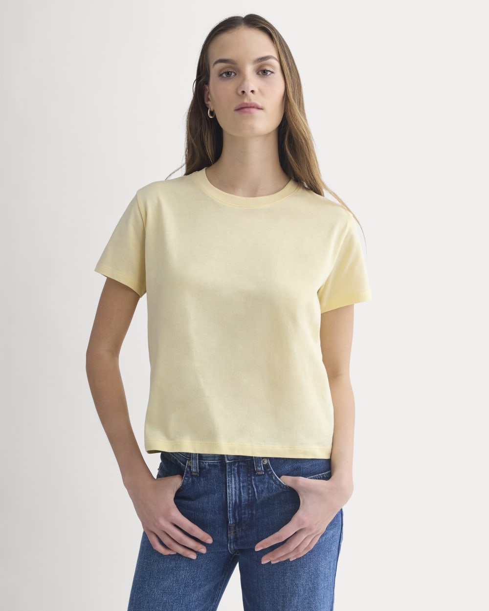 The Box-Cut Tee in Essential Cotton | Double Cream