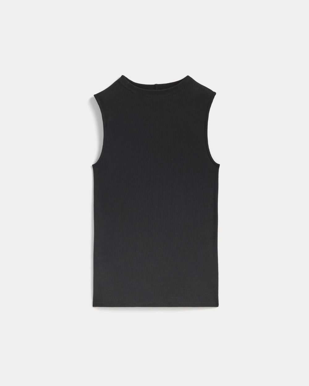 womens-supima-micro-rib-funnel-neck-tank-black | alt