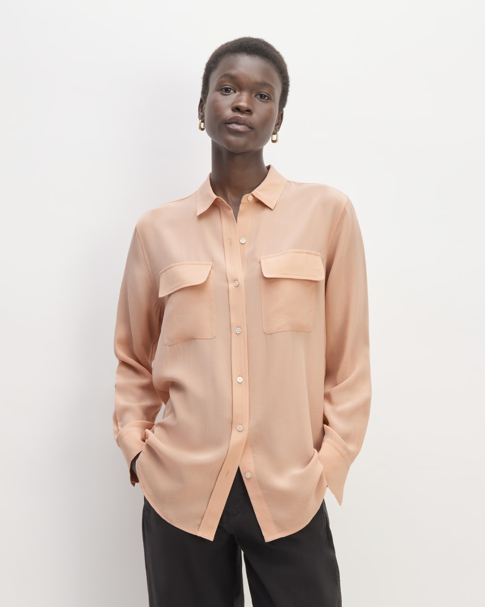 The Utility Shirt in Washable Silk | Blush Pink Everlane The Utility Shirt in Washable Silk | Blush Pink Everlane