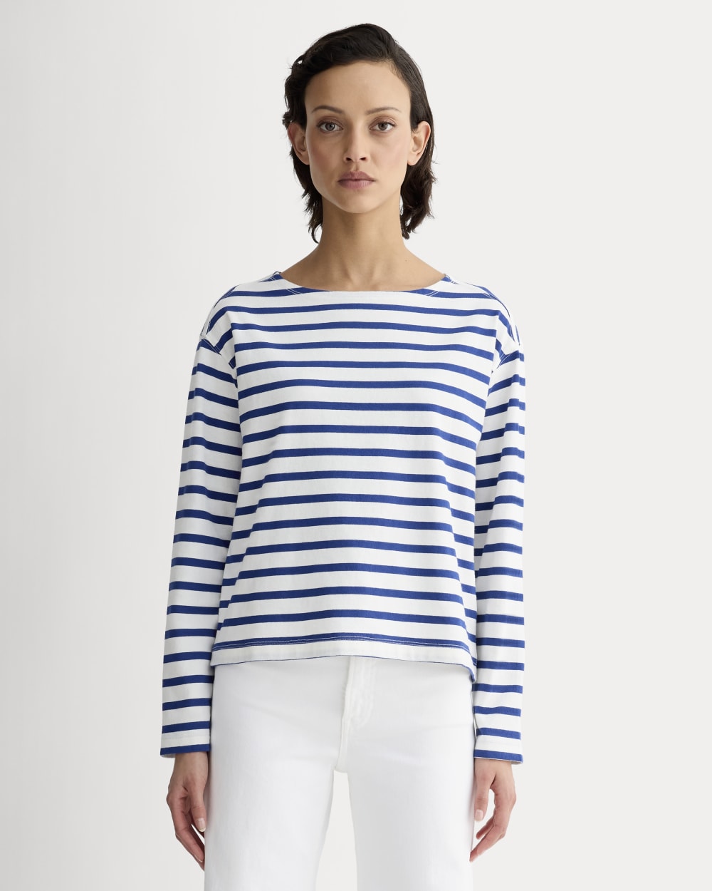 The Mariner Tee | Bone / Mazarine Blue – Everlane