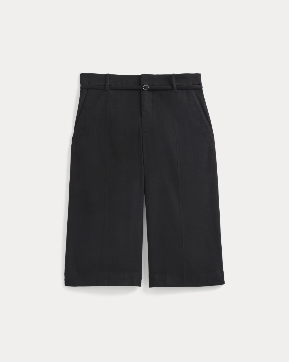 womens-long-tailored-short-stretch-linen-black | alt