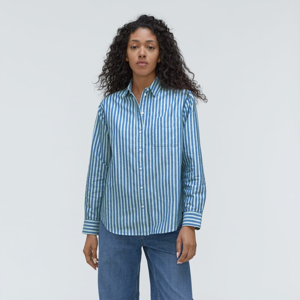 womens-relaxed-oxford-shirt-blue-mint-stripe | primary