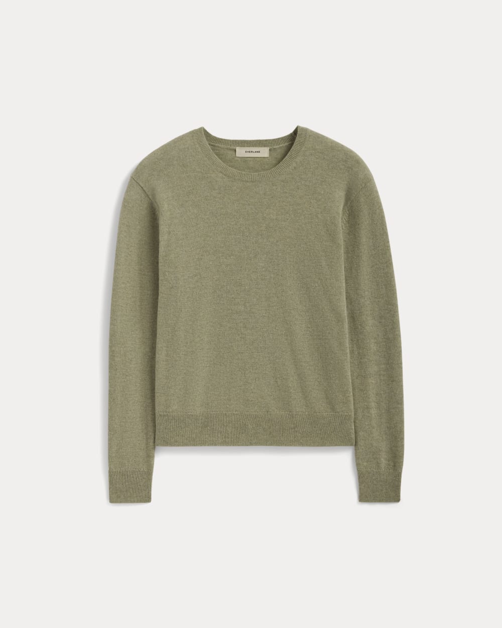 womens-cashmere-classic-crew-sweater-light-heathered-moss | alt