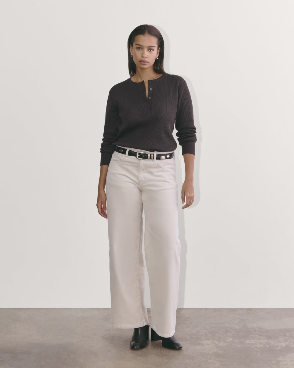 womens-cotton-waffle-henley-tee-black