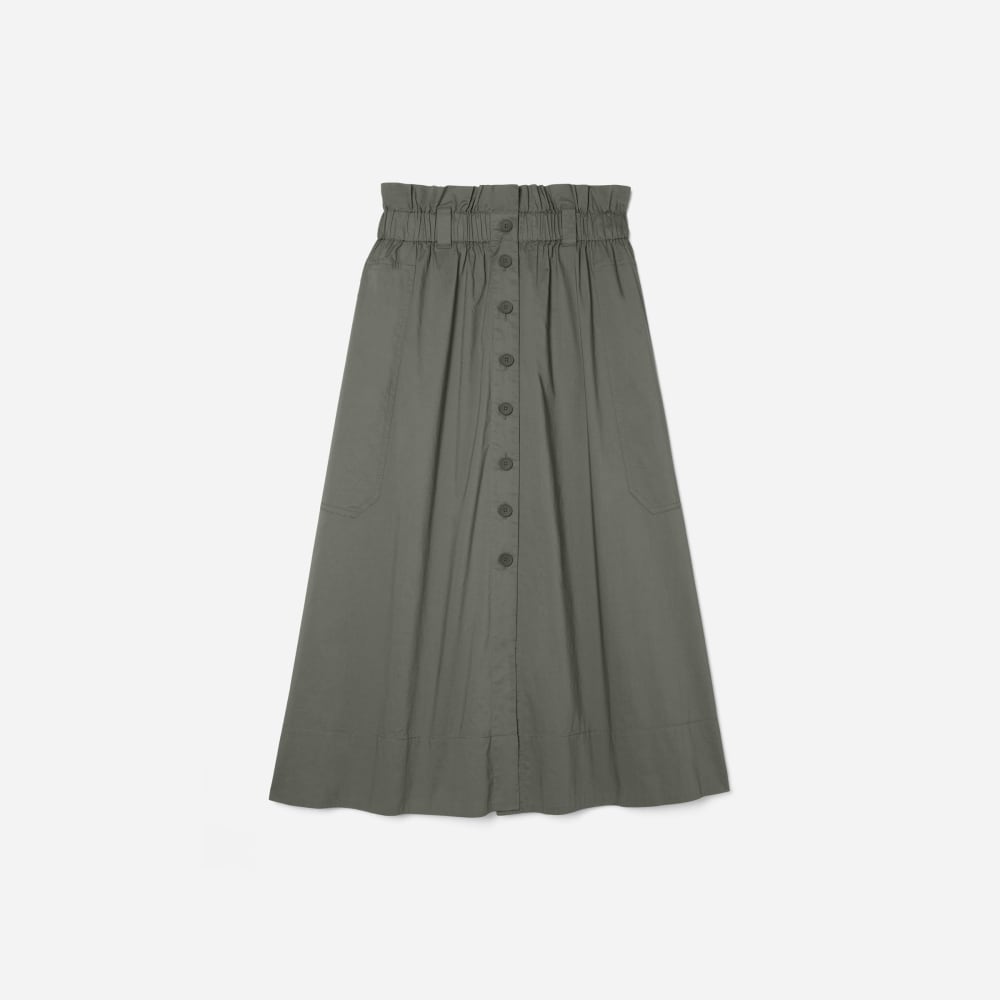 The Easy Button-Front Skirt | Pewter Green – Everlane