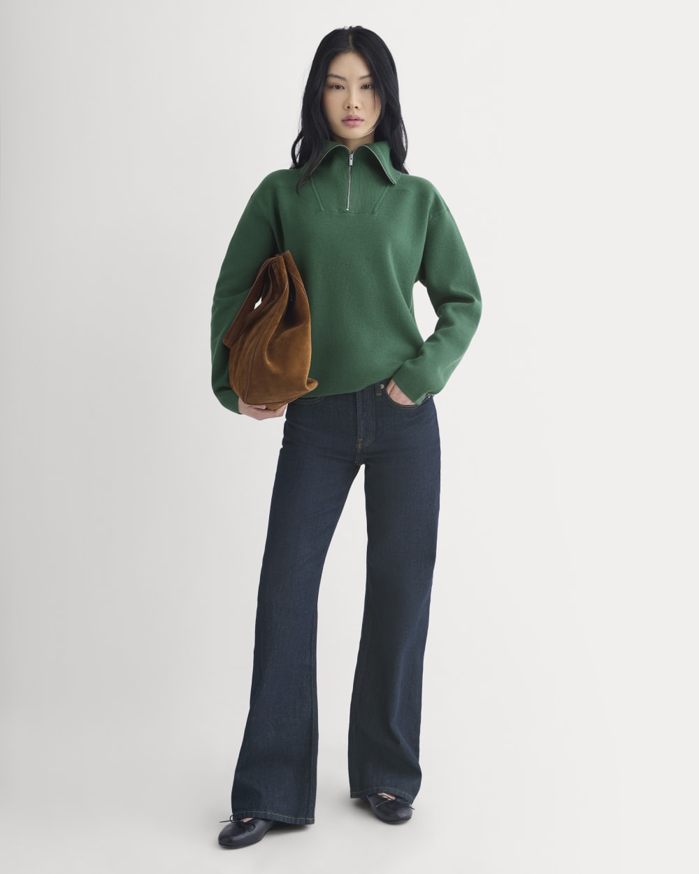 womens-double-knit-half-zip-cottonmerino-hunter-green-navy