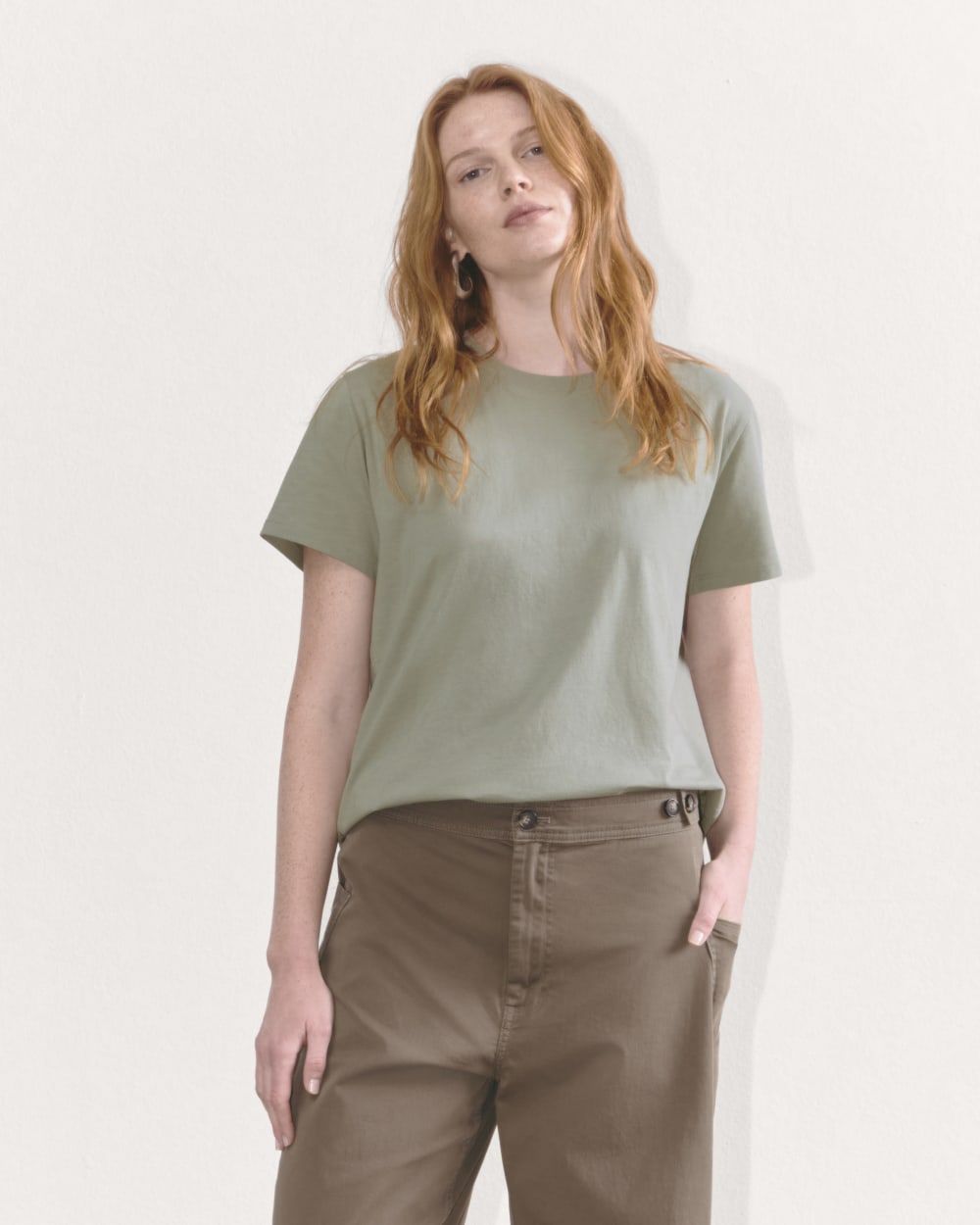 The Box-Cut Tee in Essential Cotton | Sage Green
