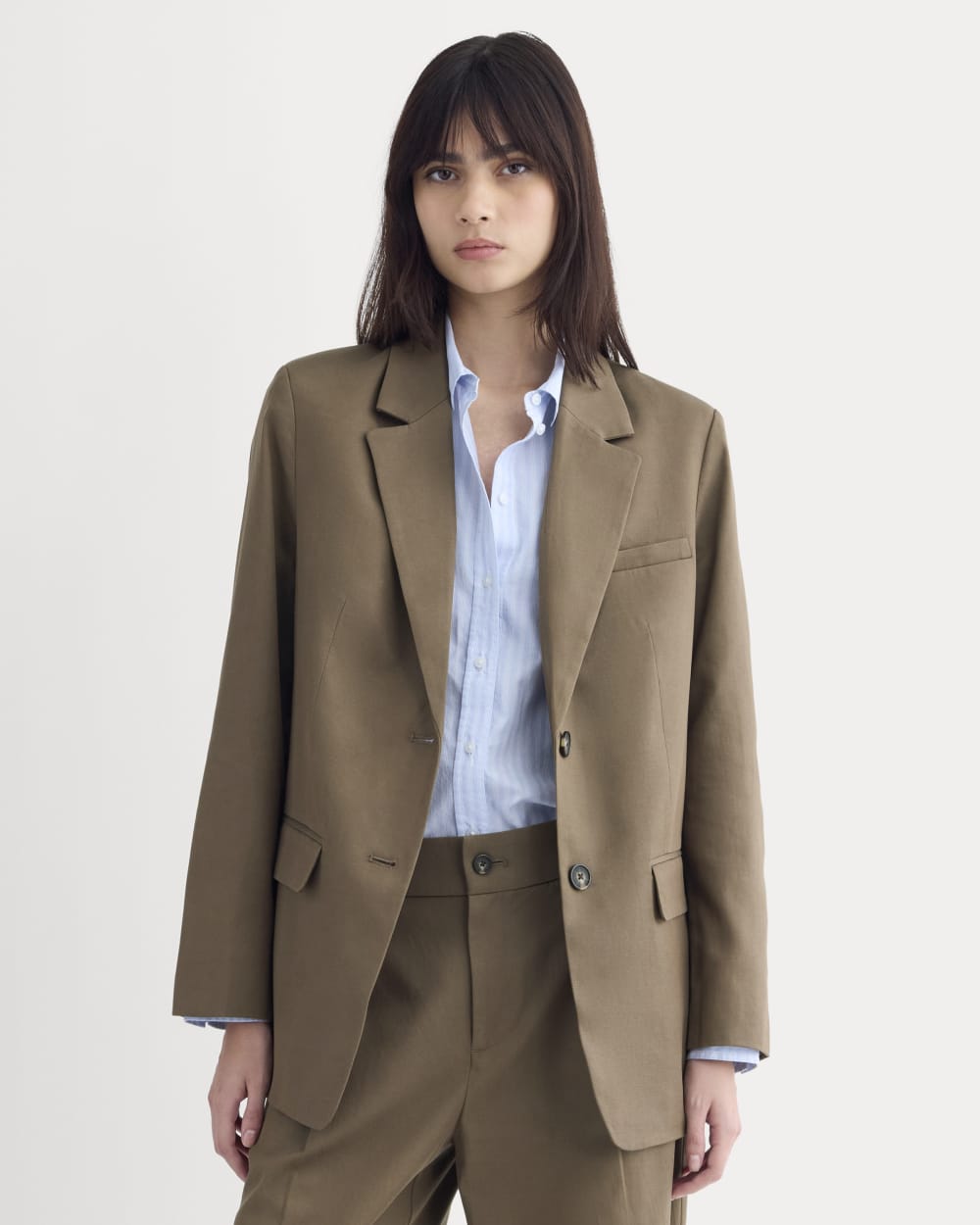 womens-tencel-oversized-blazer-deep-taupe | primary