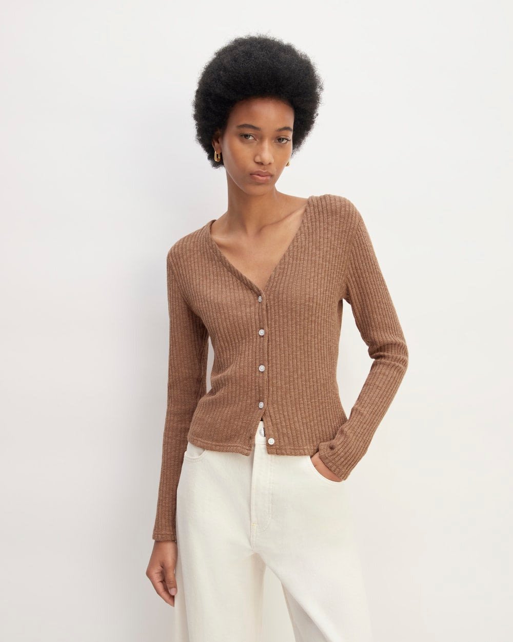The Cozy Rib Cardigan | Carob Brown – Everlane