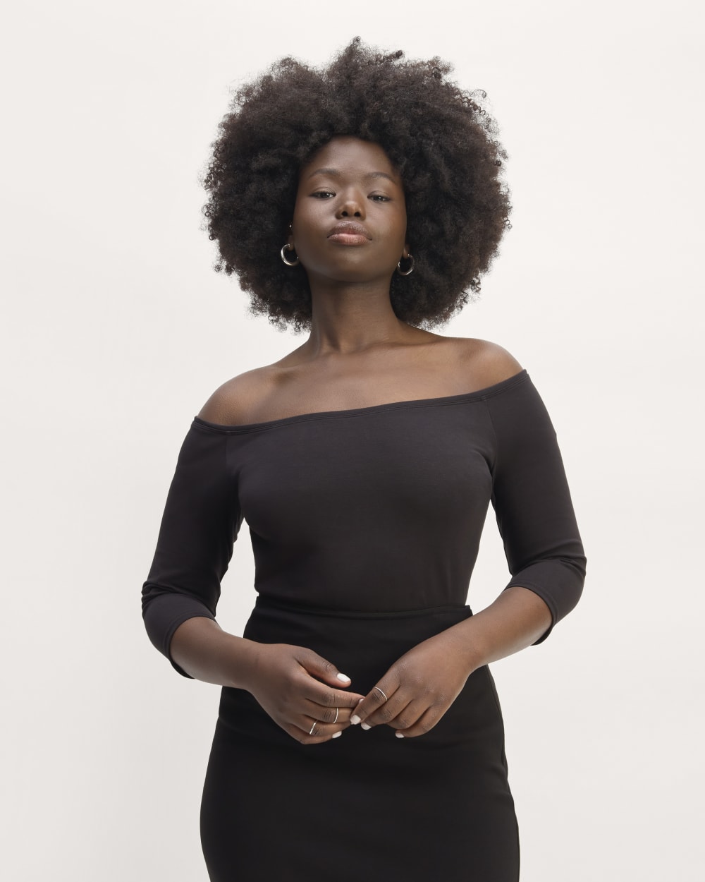 The Form Off-Shoulder Top | Black Everlane The Form Off-Shoulder Top | Black Everlane